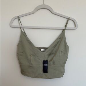 NWT Abercrombie & Fitch Light Green Women's Satin Camisole